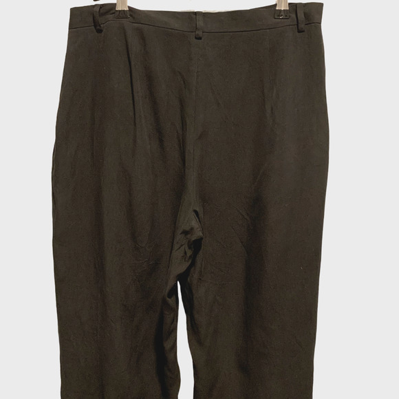 Josephine Chaus Petite Black Silk Straight Pants 12P Classic Corp Workwear‎ - Picture 5 of 9